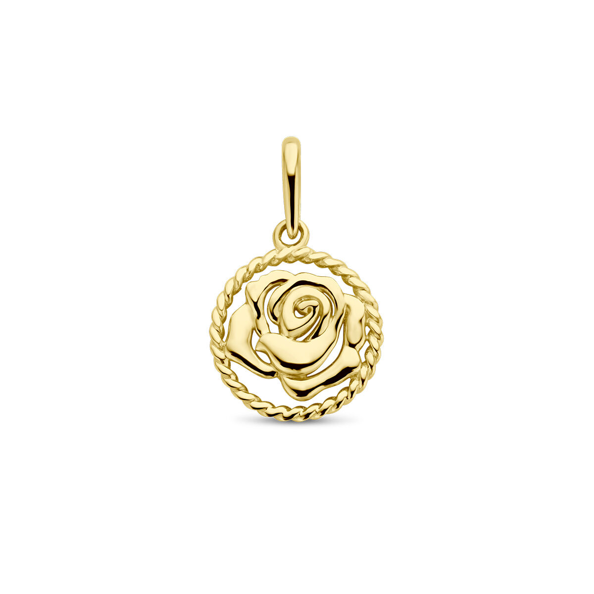 Geelgouden hanger geboortebloem Juni roos