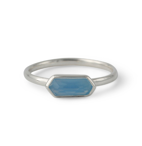 Campur zilveren ring chalcedoon maat 54