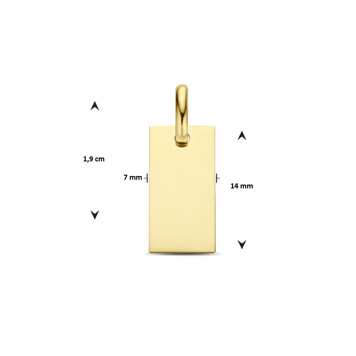 Geelgouden graveerhanger rechthoek - Afbeelding 3