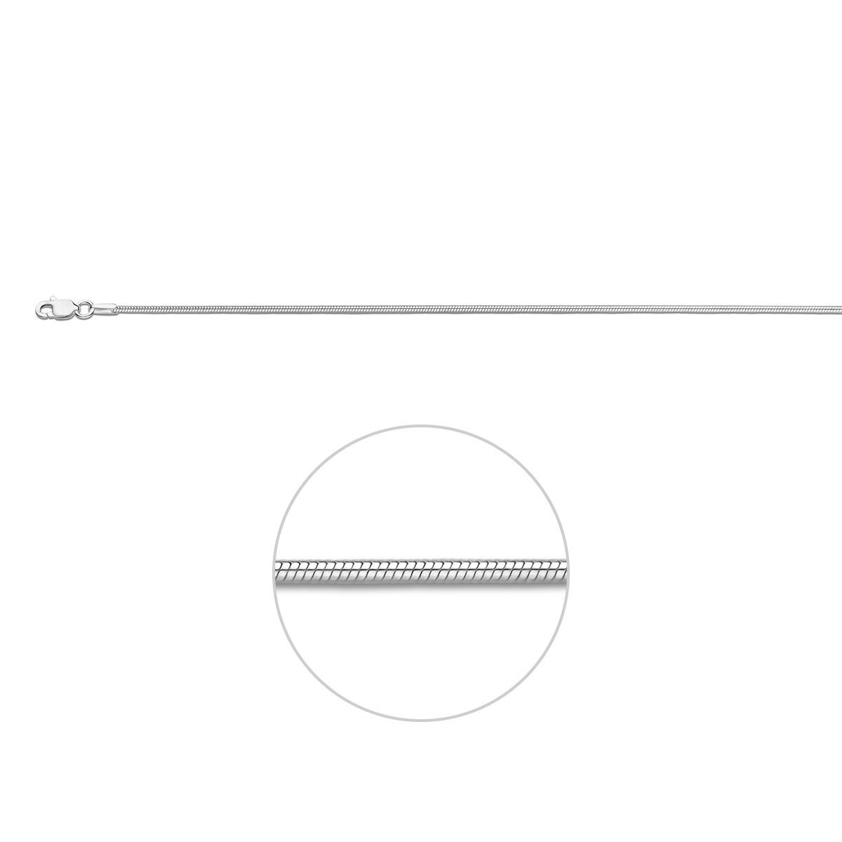 Zilveren slangcollier 1.2mm 50cm