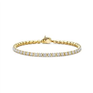 Tisento goud op zilveren tennis armband 18cm