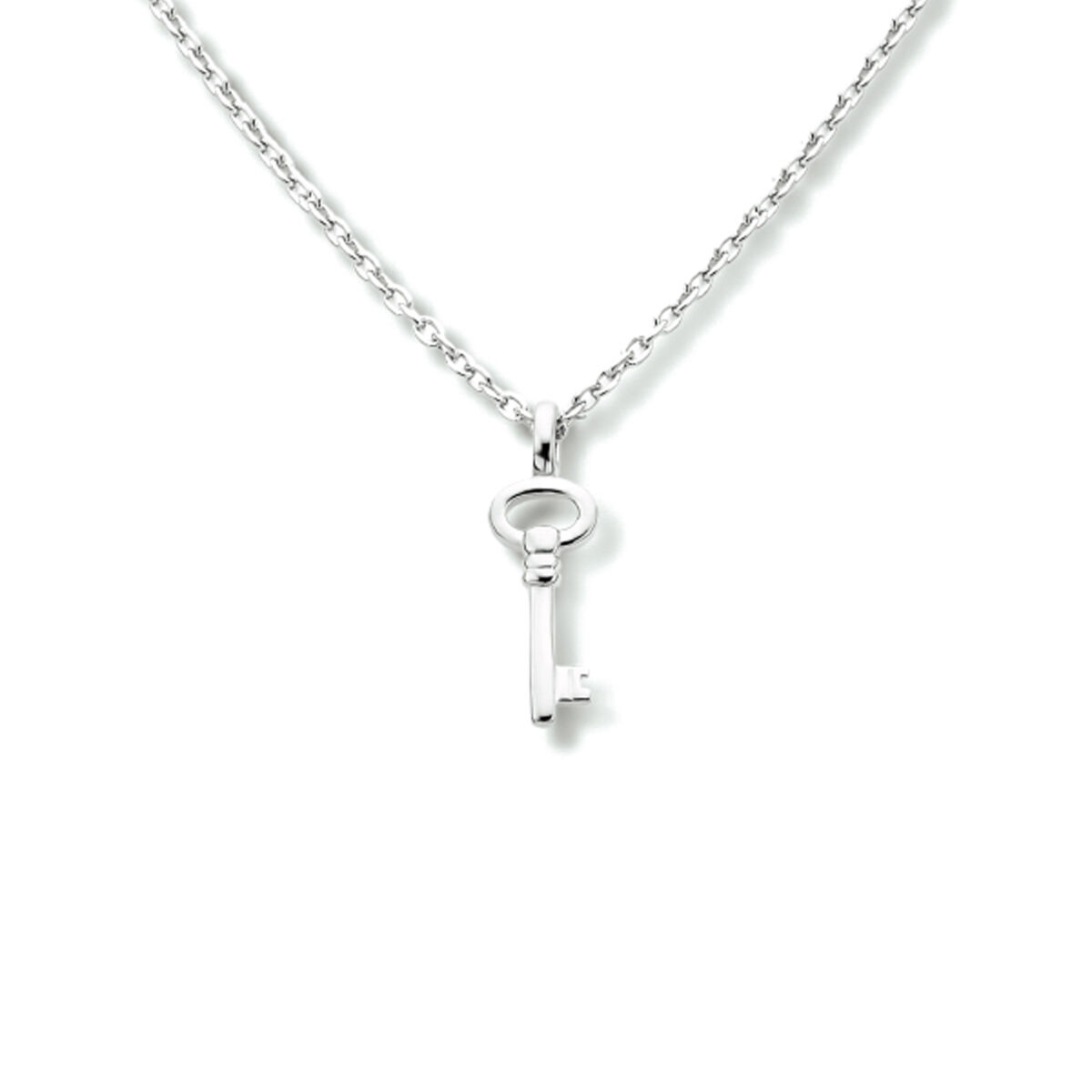 Zilveren collier sleutel 41-45 cm