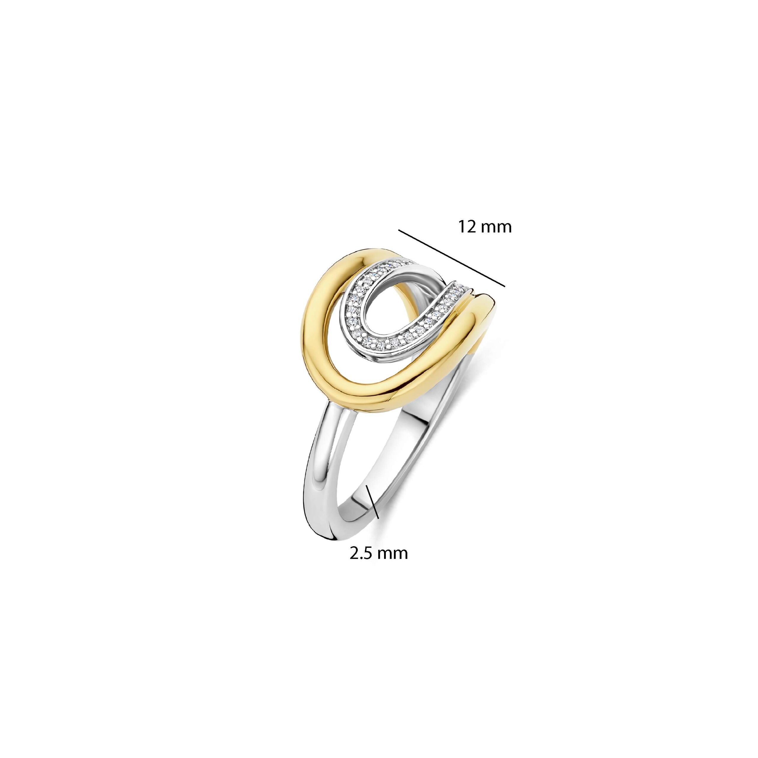 Tisento ring goud op zilver zirkonia maat 54 - Afbeelding 4