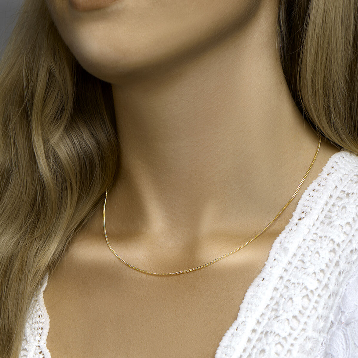 21.03368 KA gourmette collier goud op zilver 45cm 1,4mm - Afbeelding 2