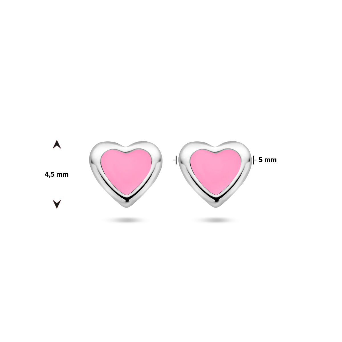 13.36082 KA oorknop zilver hart roze emaille - Afbeelding 3