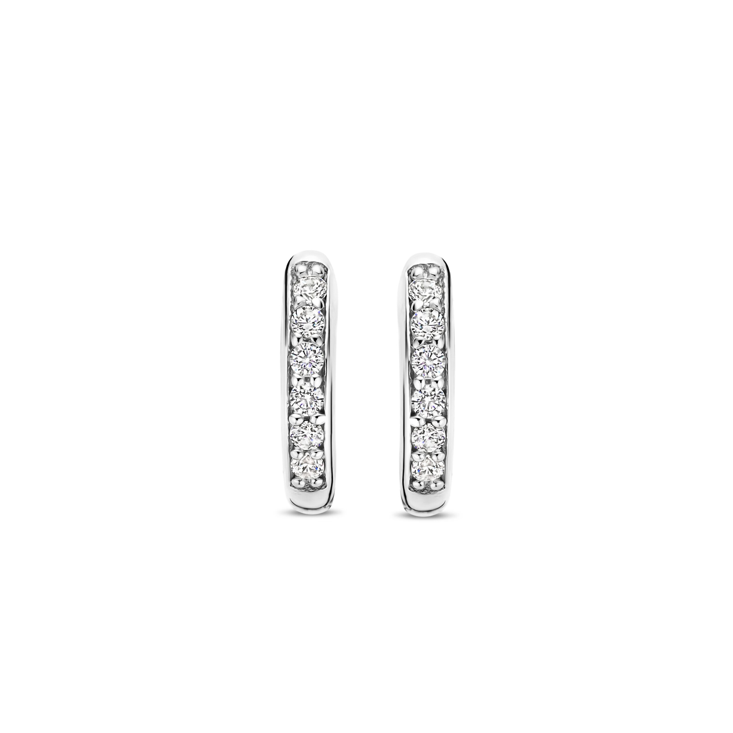 Tisento zilver oorringen zirkonia - Afbeelding 2