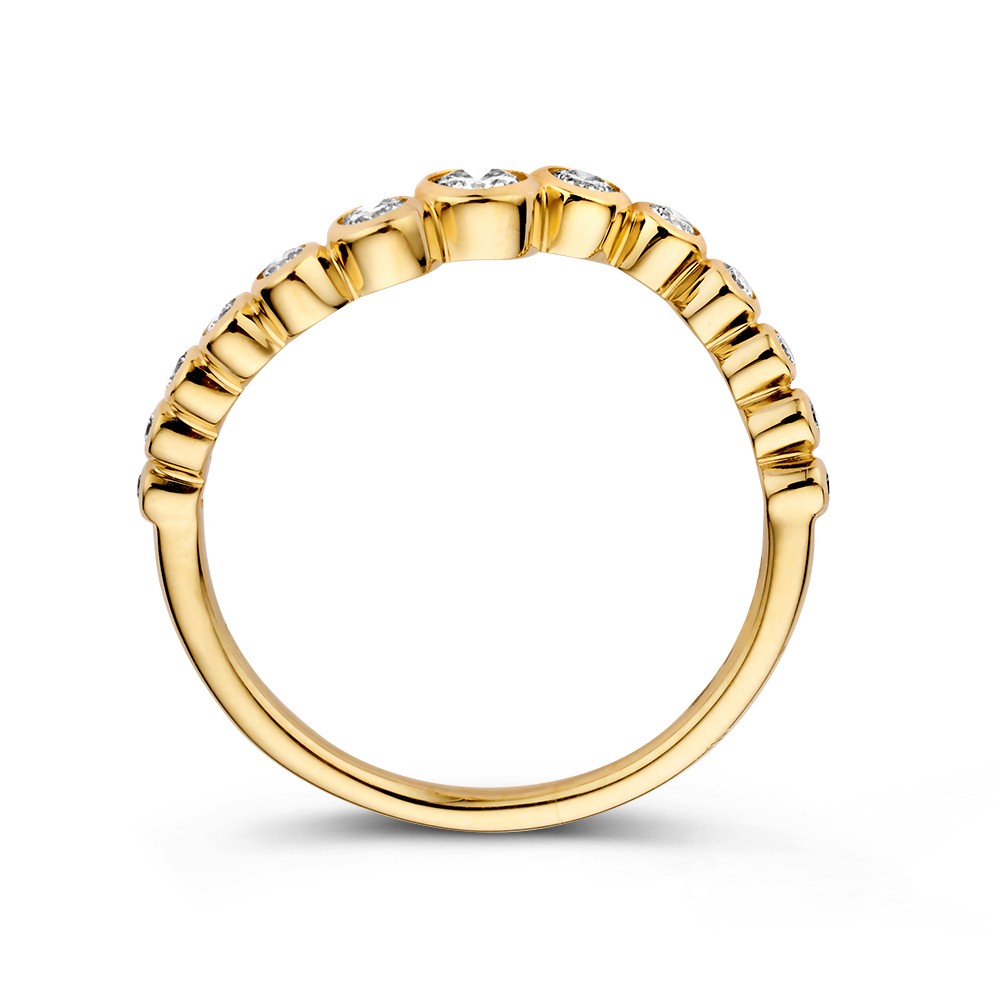 Excellent Geelgoud ring 0.37 H-SI diamant maat 56 - Afbeelding 2