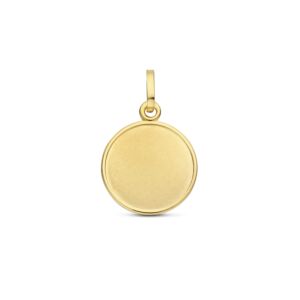 Geelgouden graveerhanger 18mm