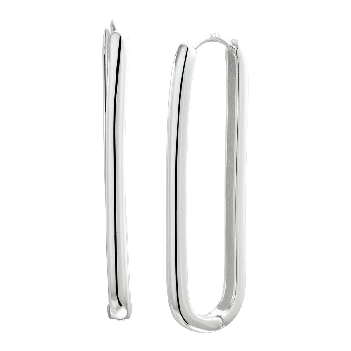 Zilveren oorringen paperclip 28mm