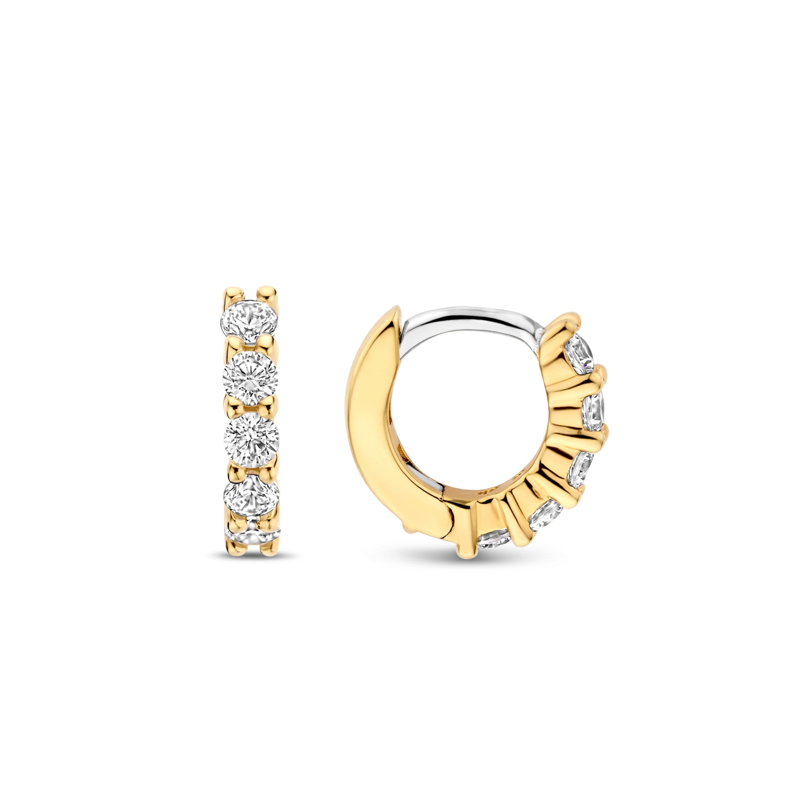 7955ZY Tisento oorringen zirkonia goud op zilver - Afbeelding 3