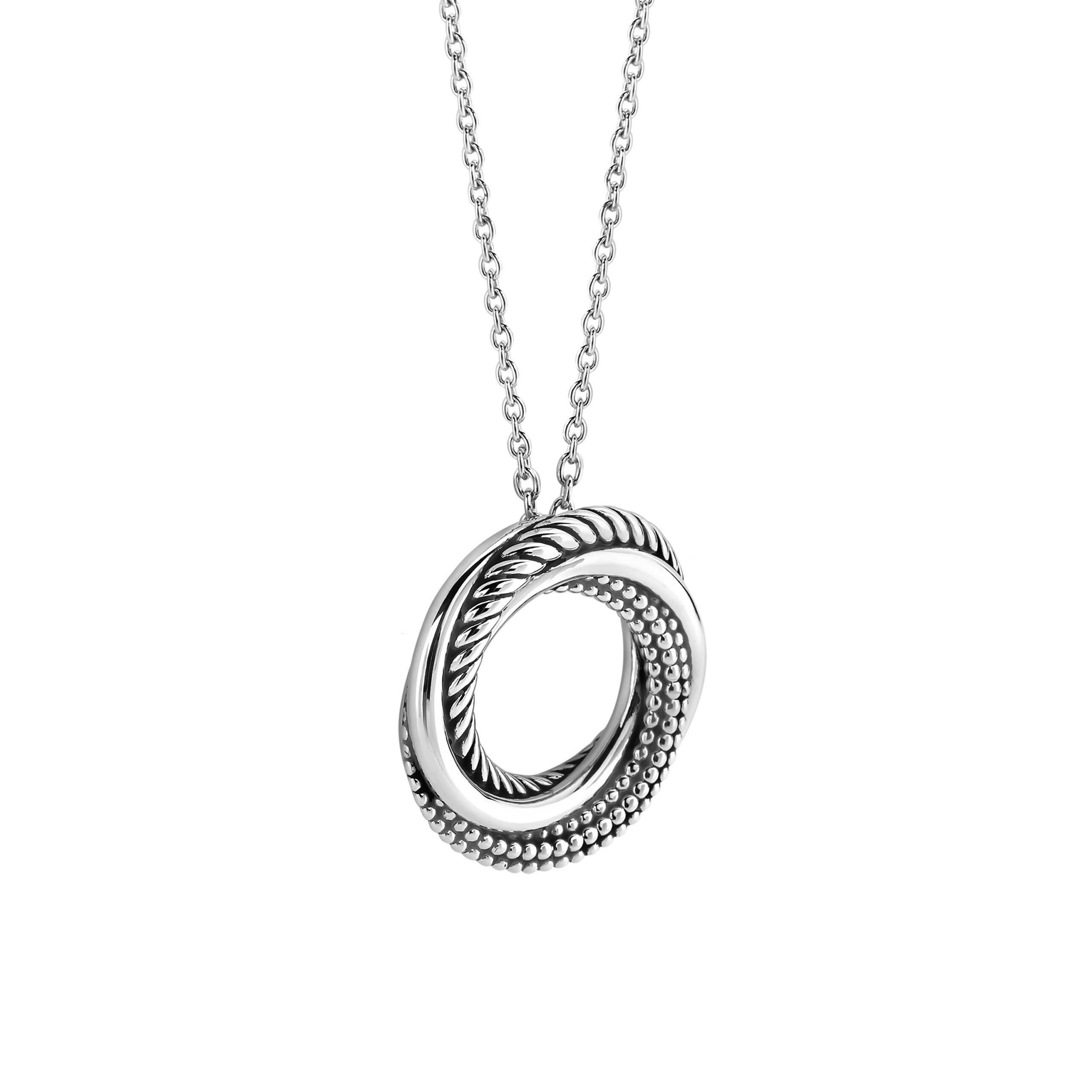 Tisento zilver collier met ronde hanger - Afbeelding 2