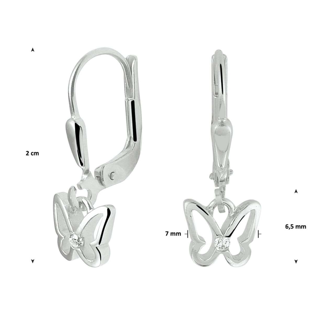 Zilveren oorhangers vlinder - Afbeelding 2