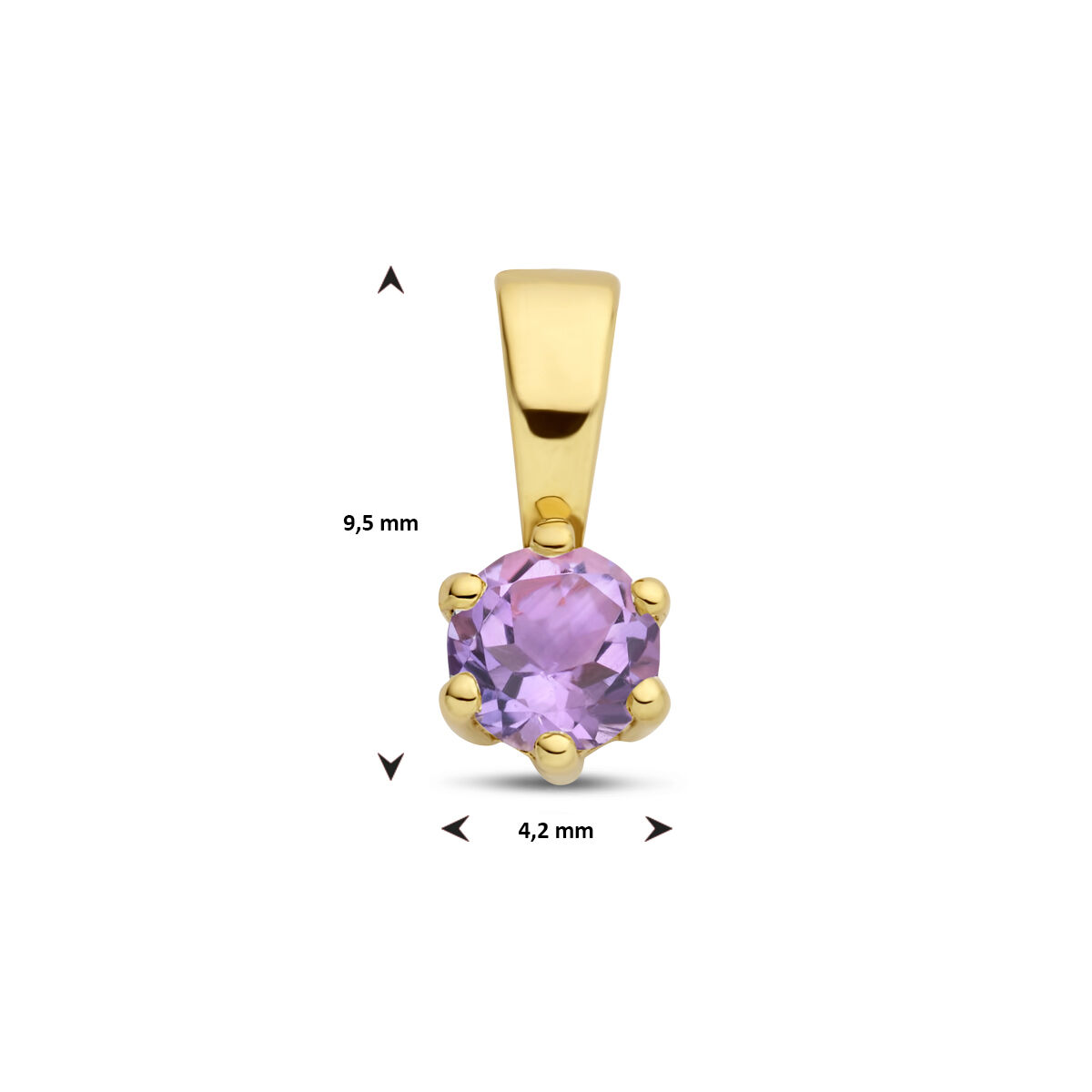 Gouden hanger amethist juni - Afbeelding 4