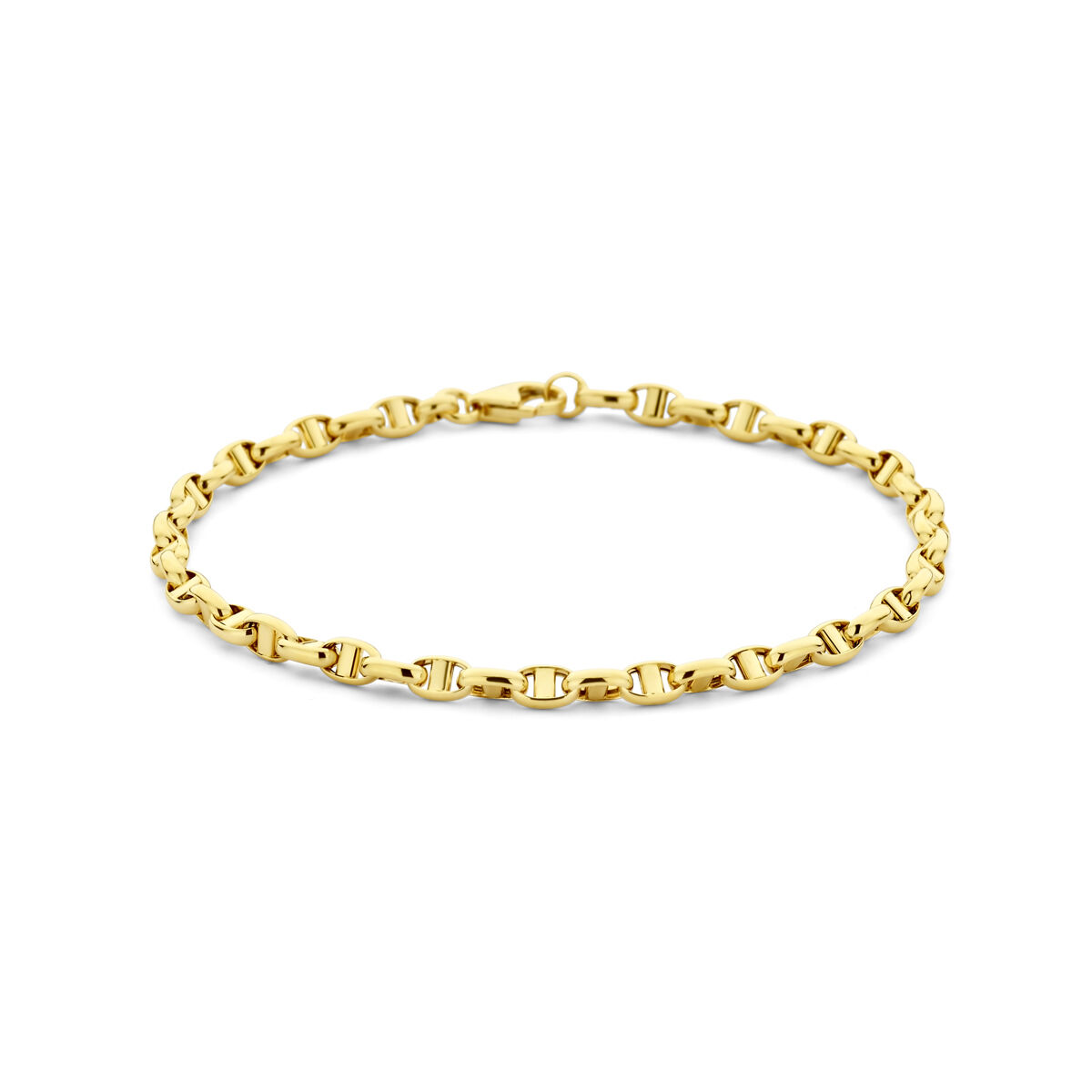 gouden armband jasseron ovaal 18,5 cm