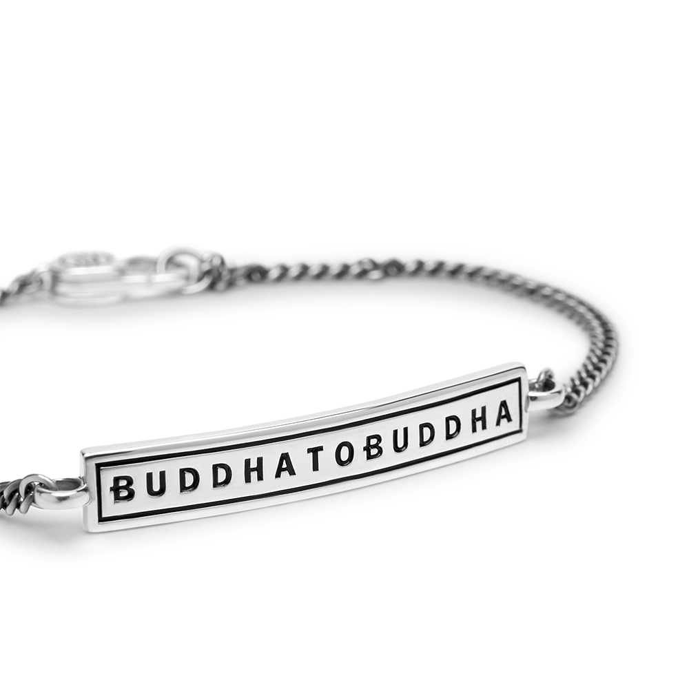 Buddha to Buddha enkelbandje Essential logo smal zilver maat S - Afbeelding 3