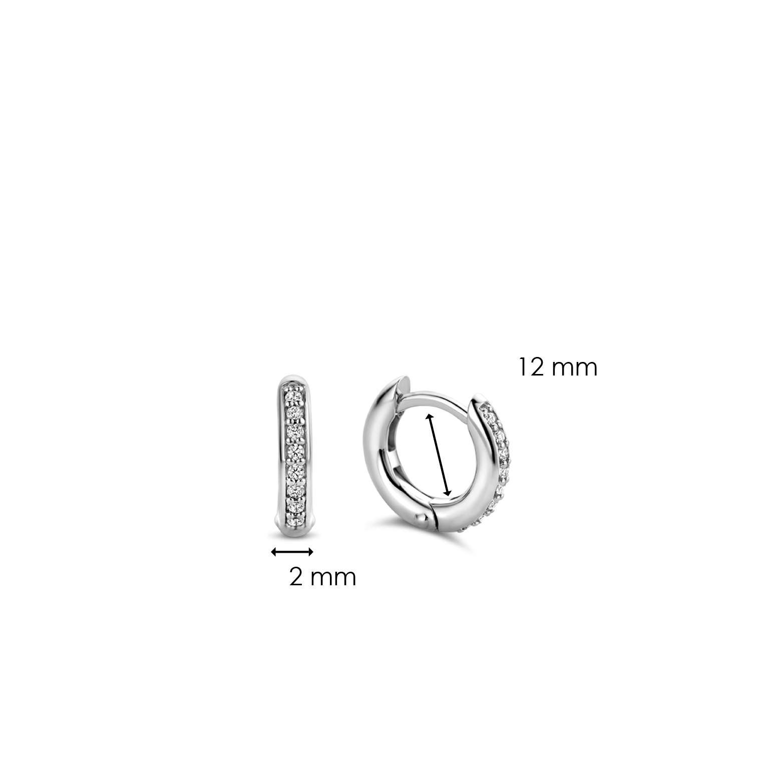 Tisento zilver oorringen zirkonia - Afbeelding 4