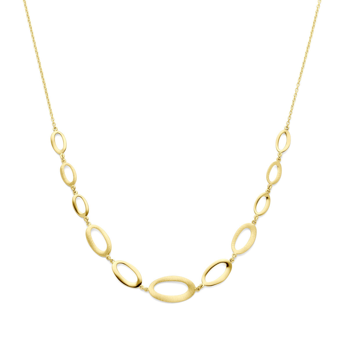 Geelgouden collier poly/mat 42-44cm