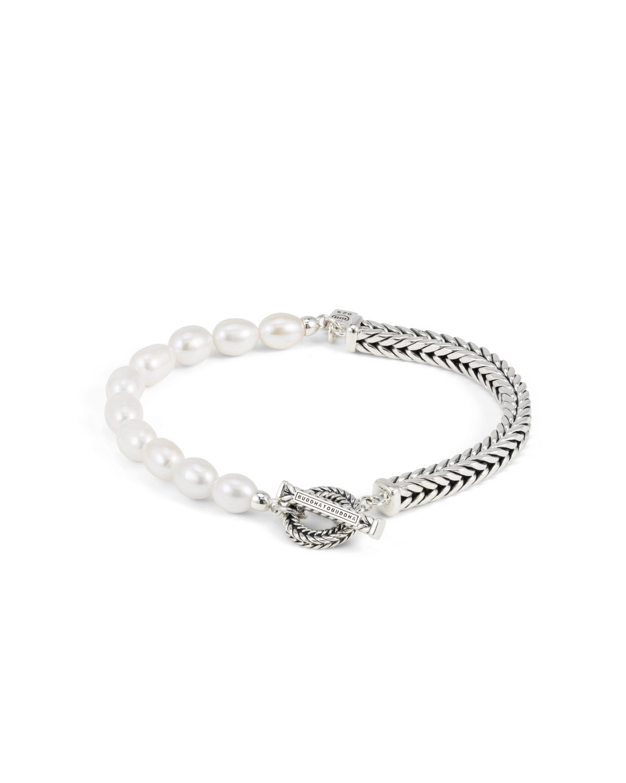 Buddha to Buddha armband Barbara XS Pearl zilver