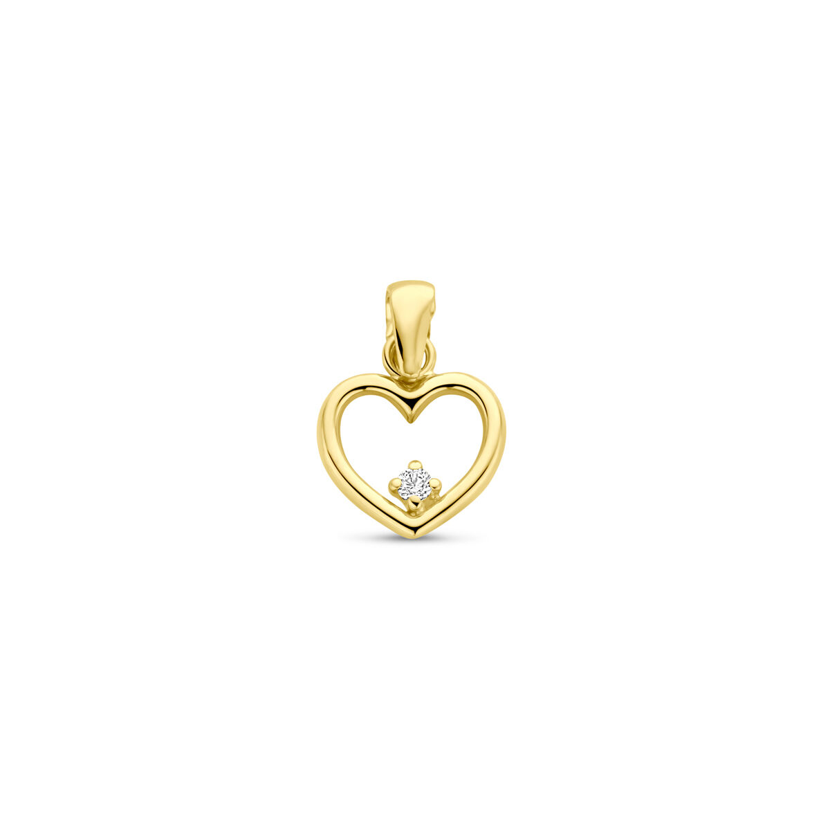 Gouden hanger hart zirkonia