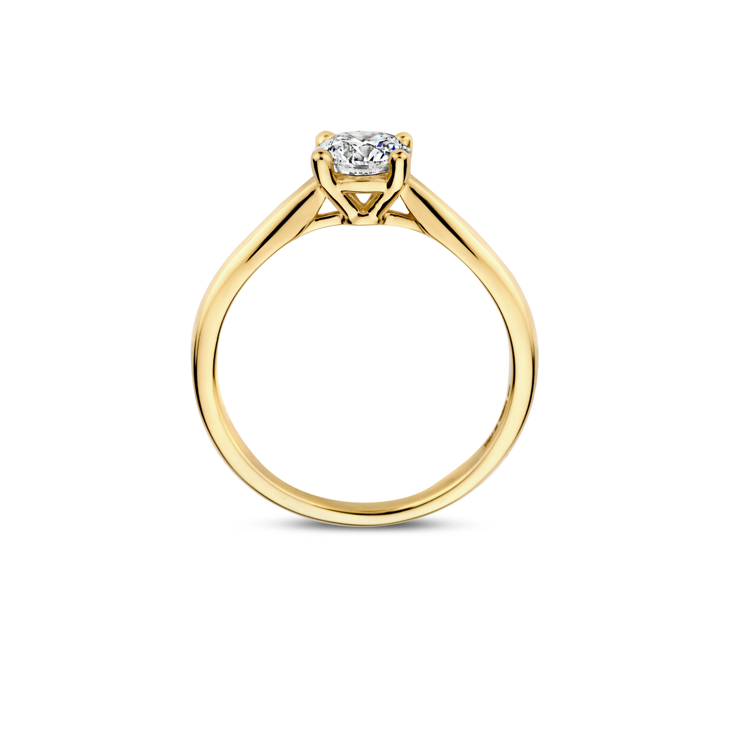 Blush Geelgouden Solitairring met LAB diamant 0.75 TW/VS maat 56 - Afbeelding 2