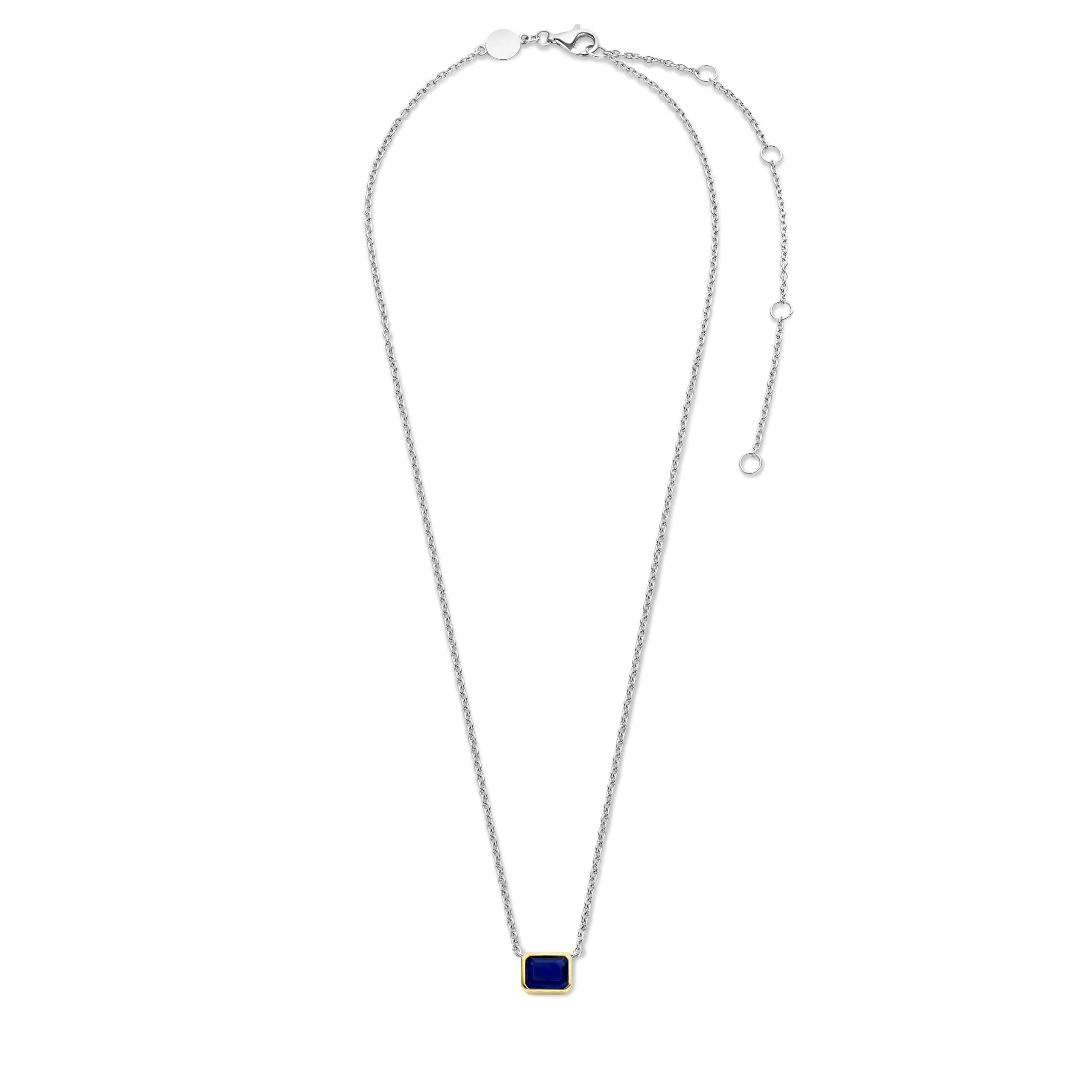Tisento goud op zilveren donkerblauw 42cm - Afbeelding 3