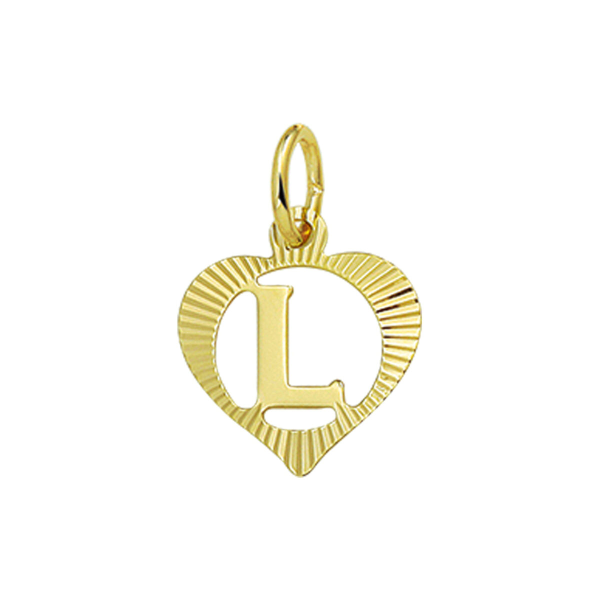 Geelgoud letter L in hart bedel