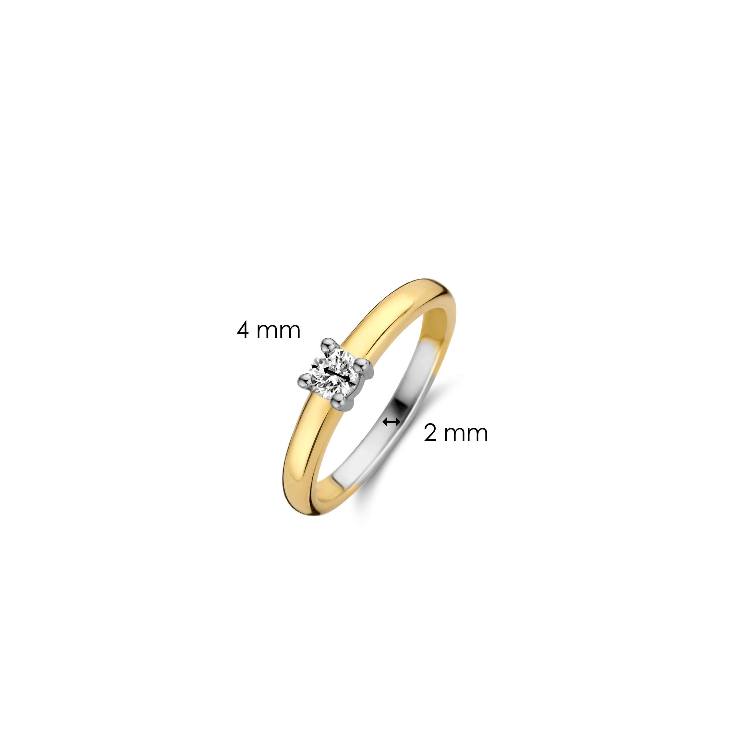 Tisento ring goud op zilver zirkonia maat 54 - Afbeelding 5