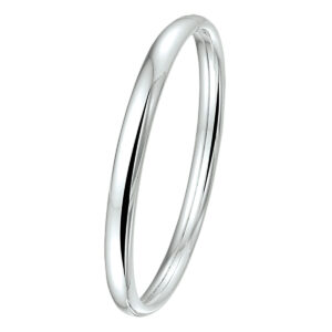 Zilveren bangle ovale buis 60x6mm