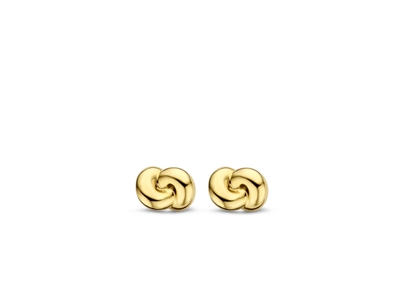 7898SY Tisento zilver-vergulde oorknoppen knoop - Afbeelding 2