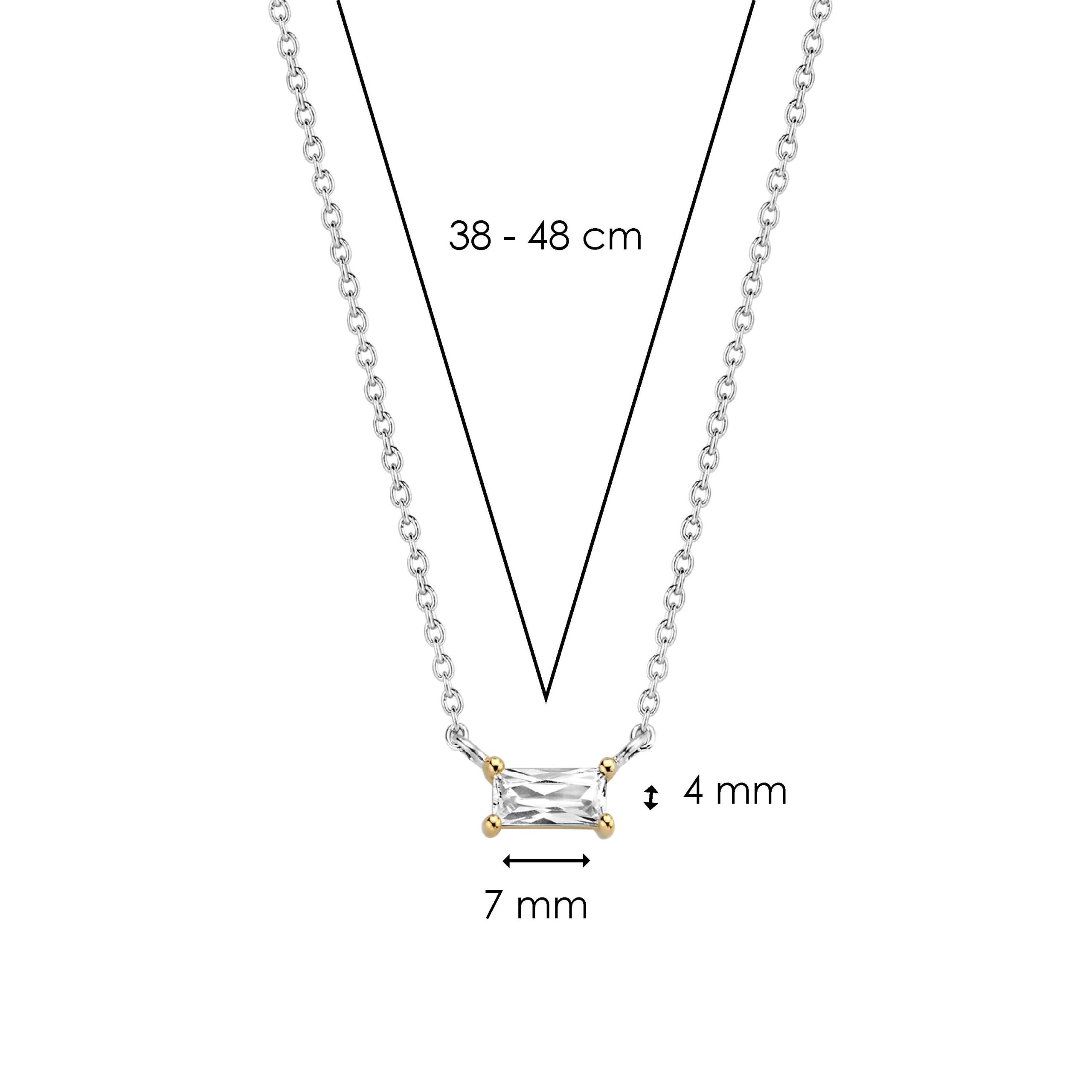 3977ZY Tisento zilver-verguld collier met hanger zirkonia - Afbeelding 4