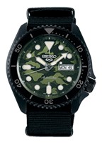 Seiko herenhorloge 5-serie zwart staal automaat