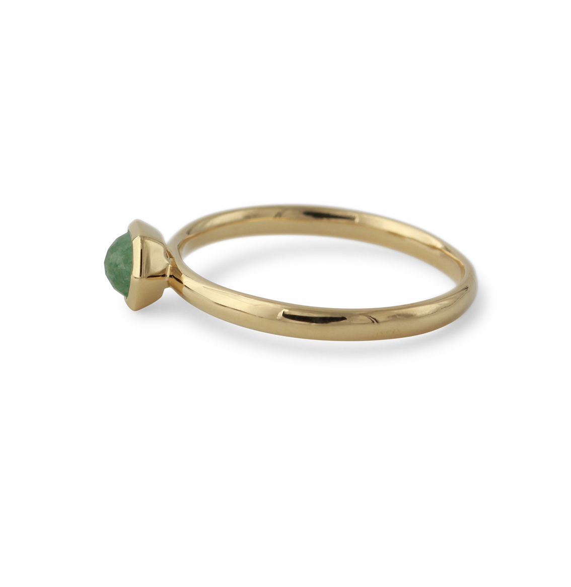 Campur goud op zilver ring groene kwarts maat 54 - Afbeelding 2