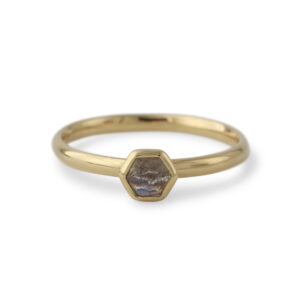 Campur goud op zilver ring Labradoriet maat 52