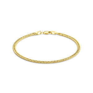 Goud met zilverkern Armband 3mm 18.5cm