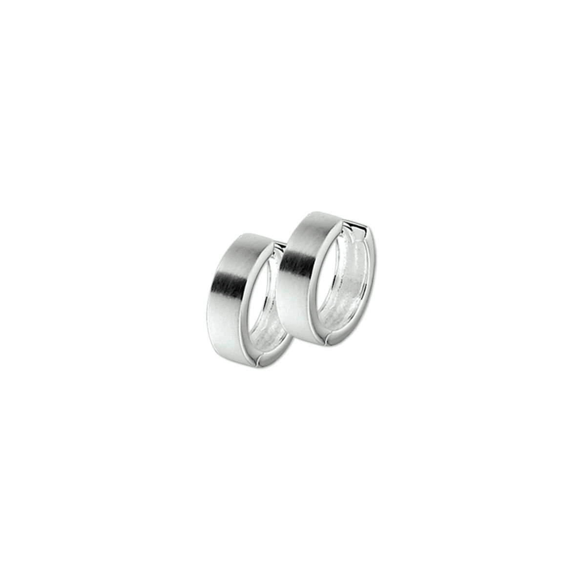 10.11911 KA zilveren mat/glans oorringen vlak 12,5x4mm