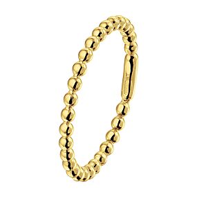 Geelgouden ring bolletjes maat 18,5