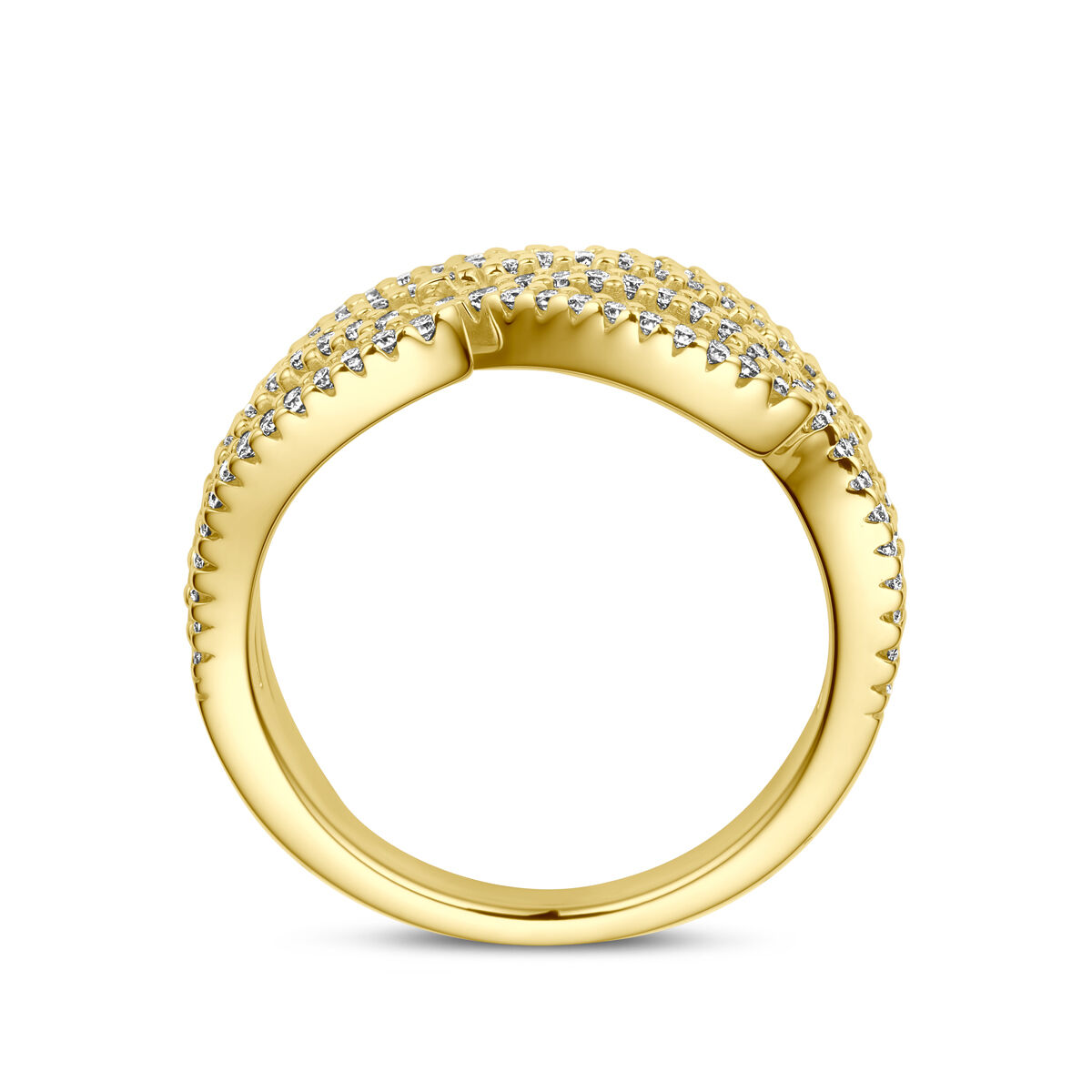 Geelgouden ring 0.55 H-SI diamant - Afbeelding 3