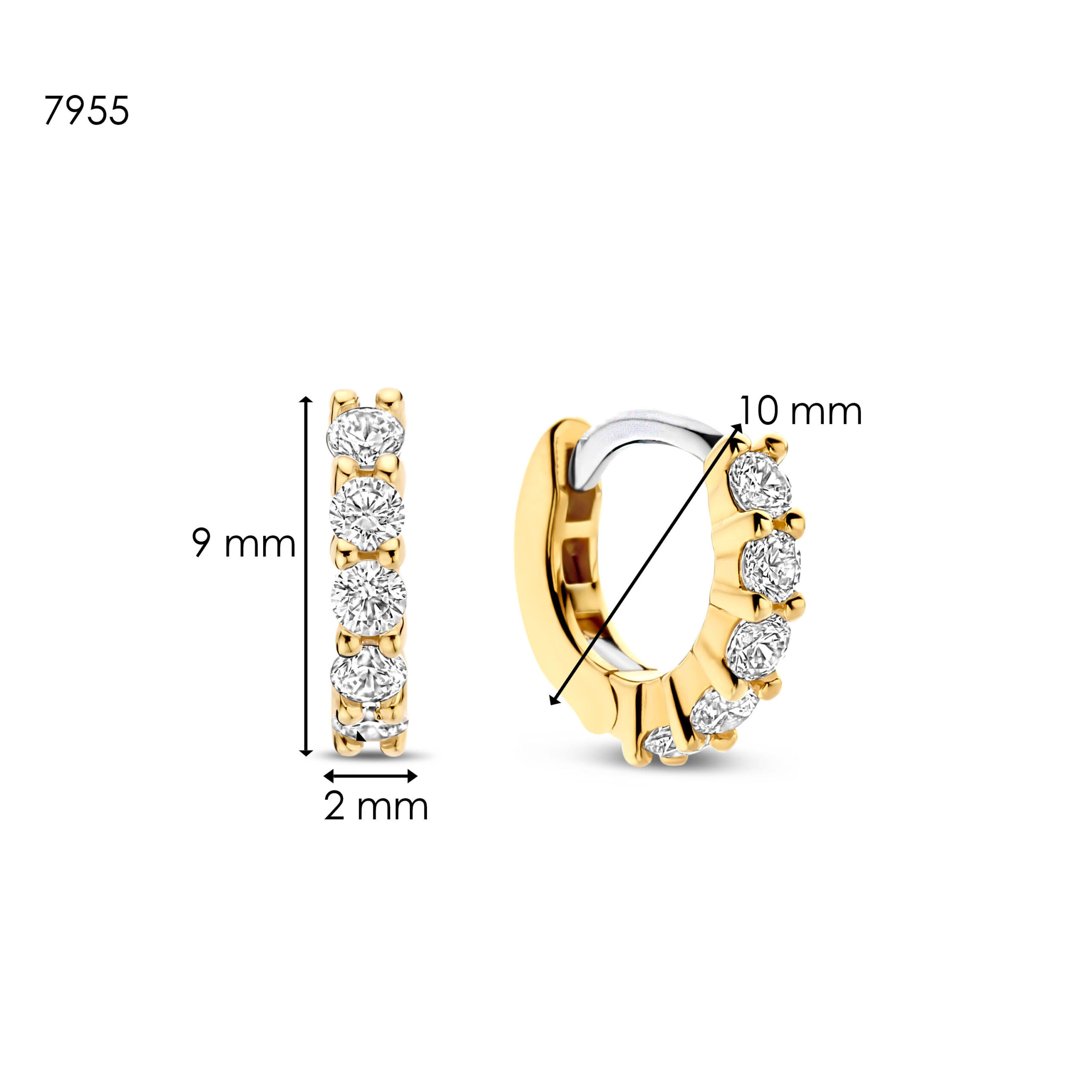 7955ZY Tisento oorringen zirkonia goud op zilver - Afbeelding 4