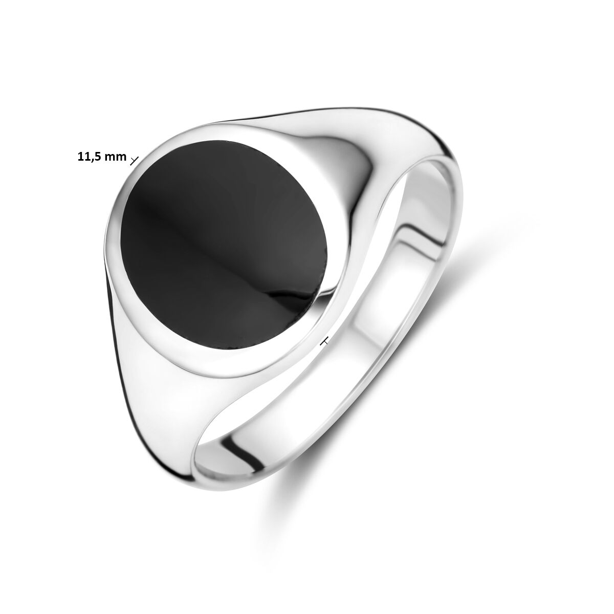 13.38876 KA zilver zegelring Onyx maat 17 - Afbeelding 4