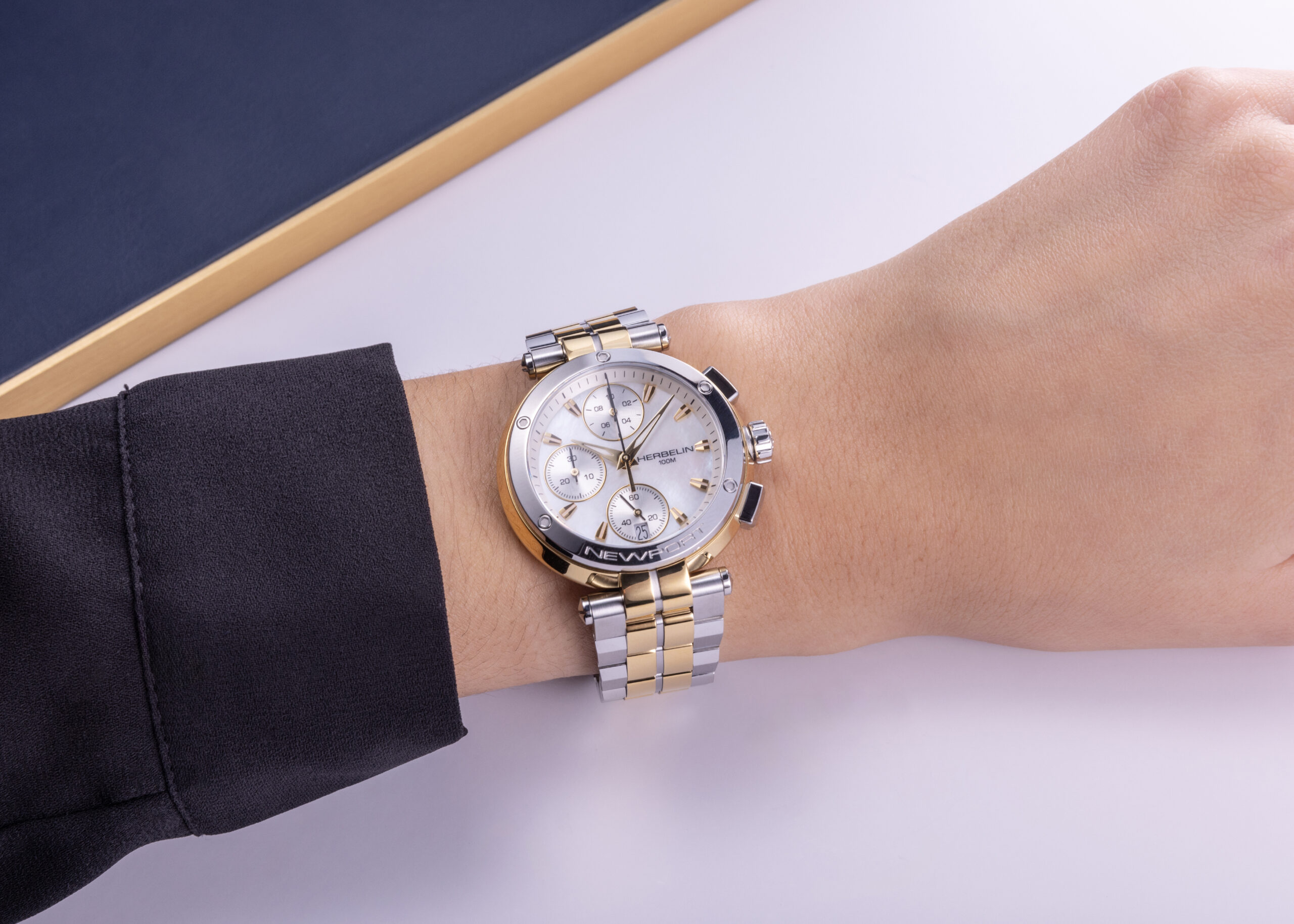 Herbelin bicolor dameshorloge Newport chrono - Afbeelding 3