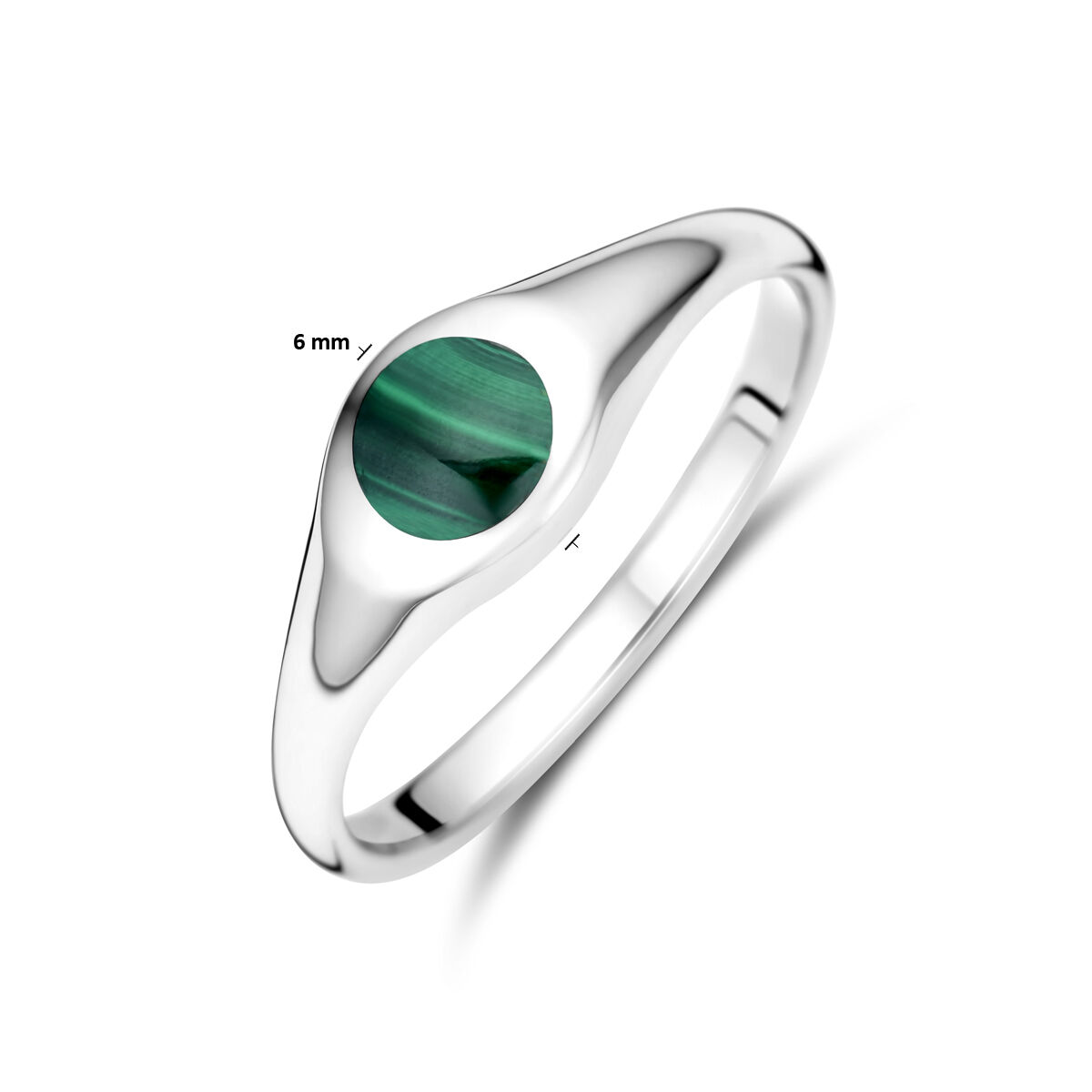 13.38851 KA zilver ring Malachiet maat 16,5 - Afbeelding 4