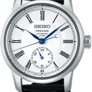 Seiko Herenhorloge presage leren band enamel wit automaat