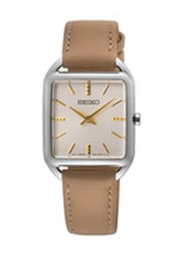 Seiko dameshorloge staal leren band