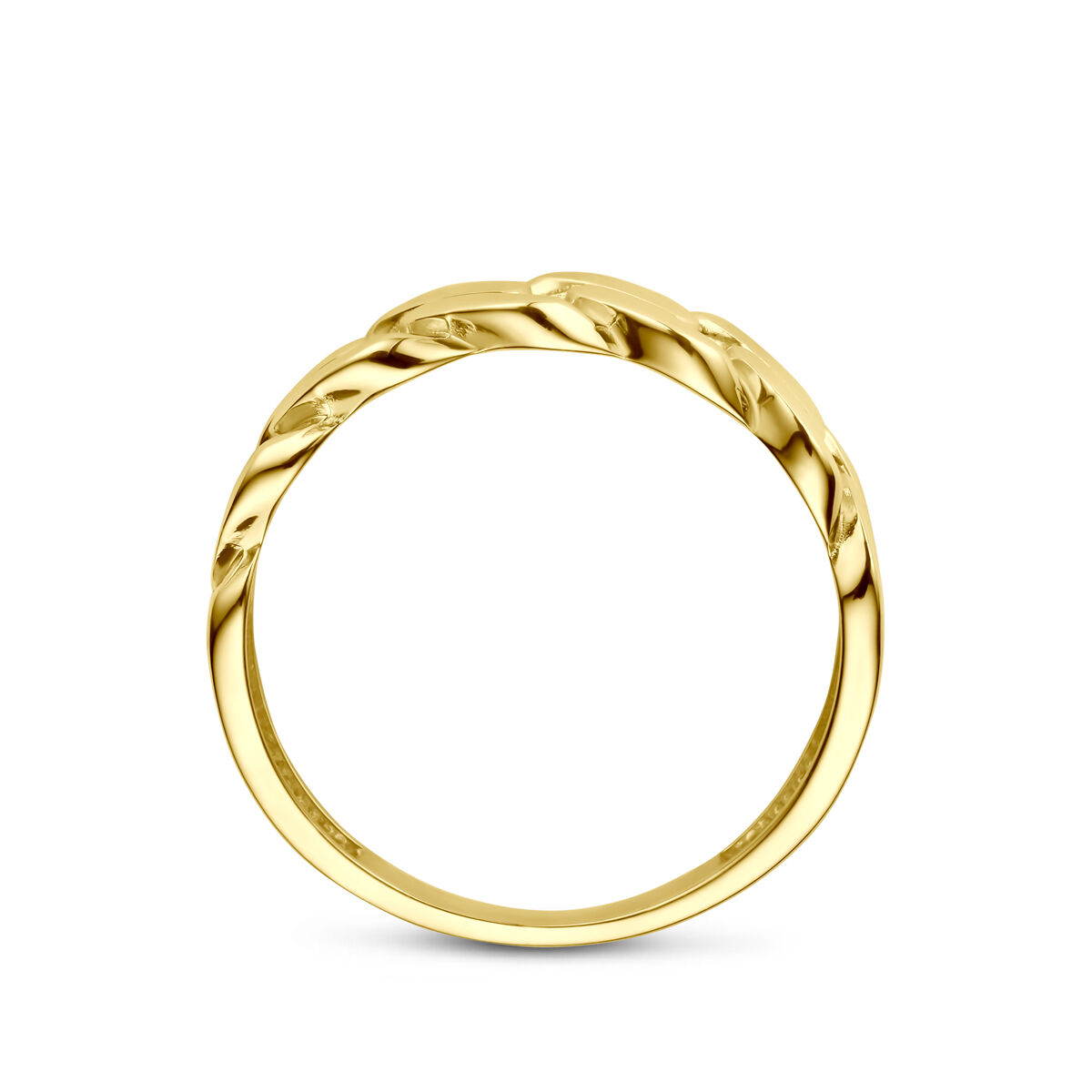 Geelgouden ring schakel maat 17,75 - Afbeelding 3