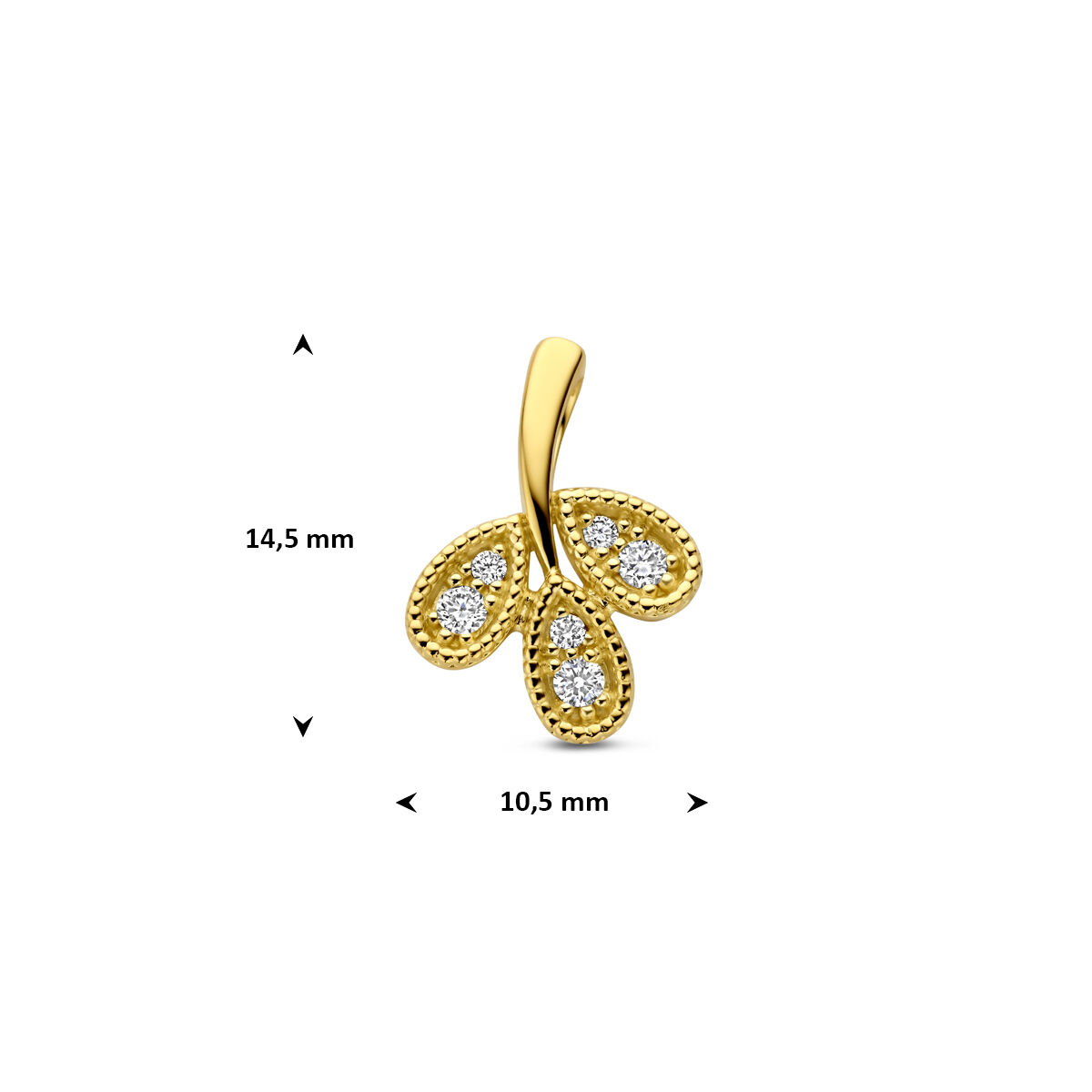 Geelgouden hanger diamant 0.09ct H/Si - Afbeelding 3