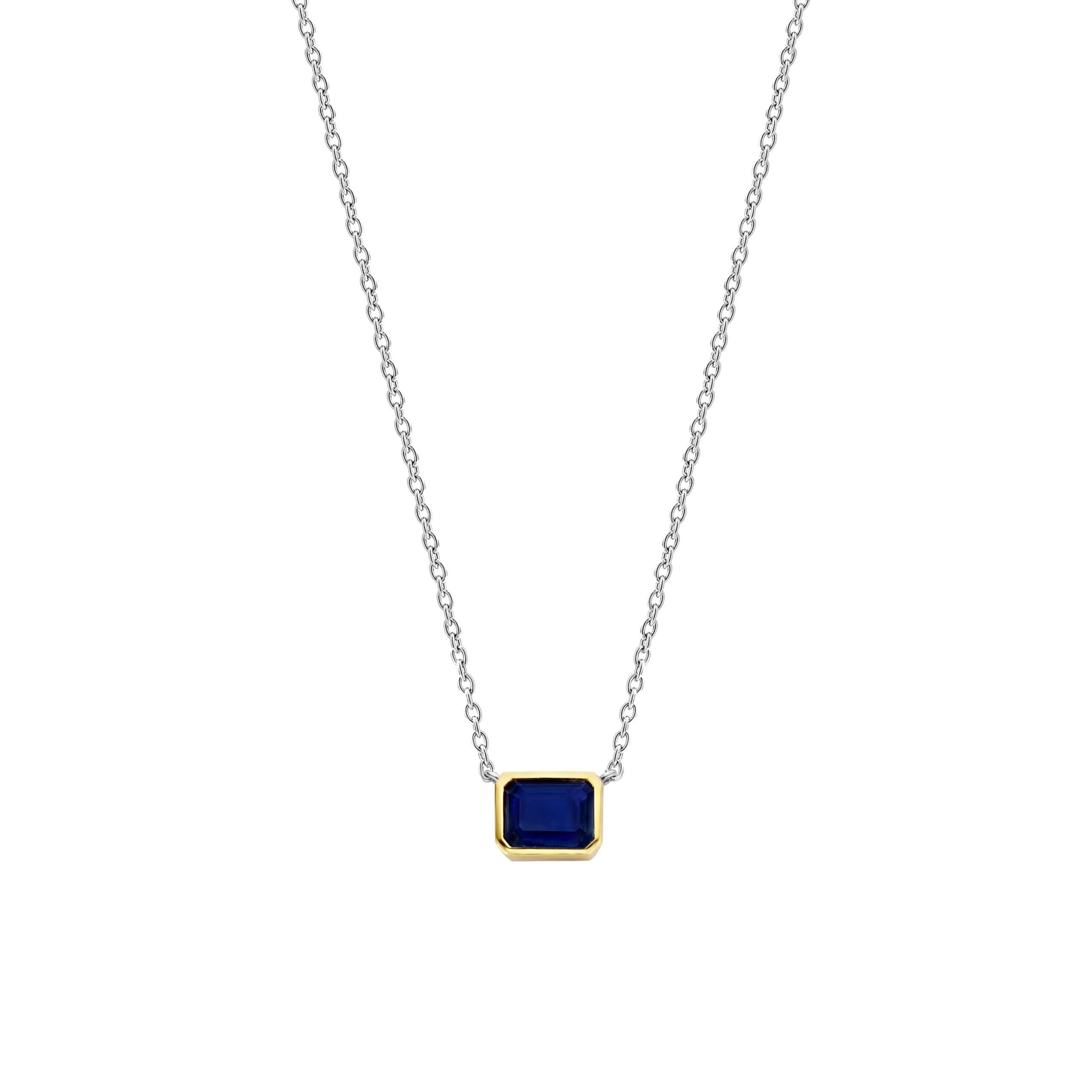 Tisento goud op zilveren donkerblauw 42cm