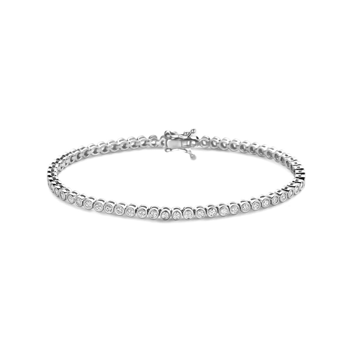 Zilveren tennisarmband zirkonia 3mm 18cm