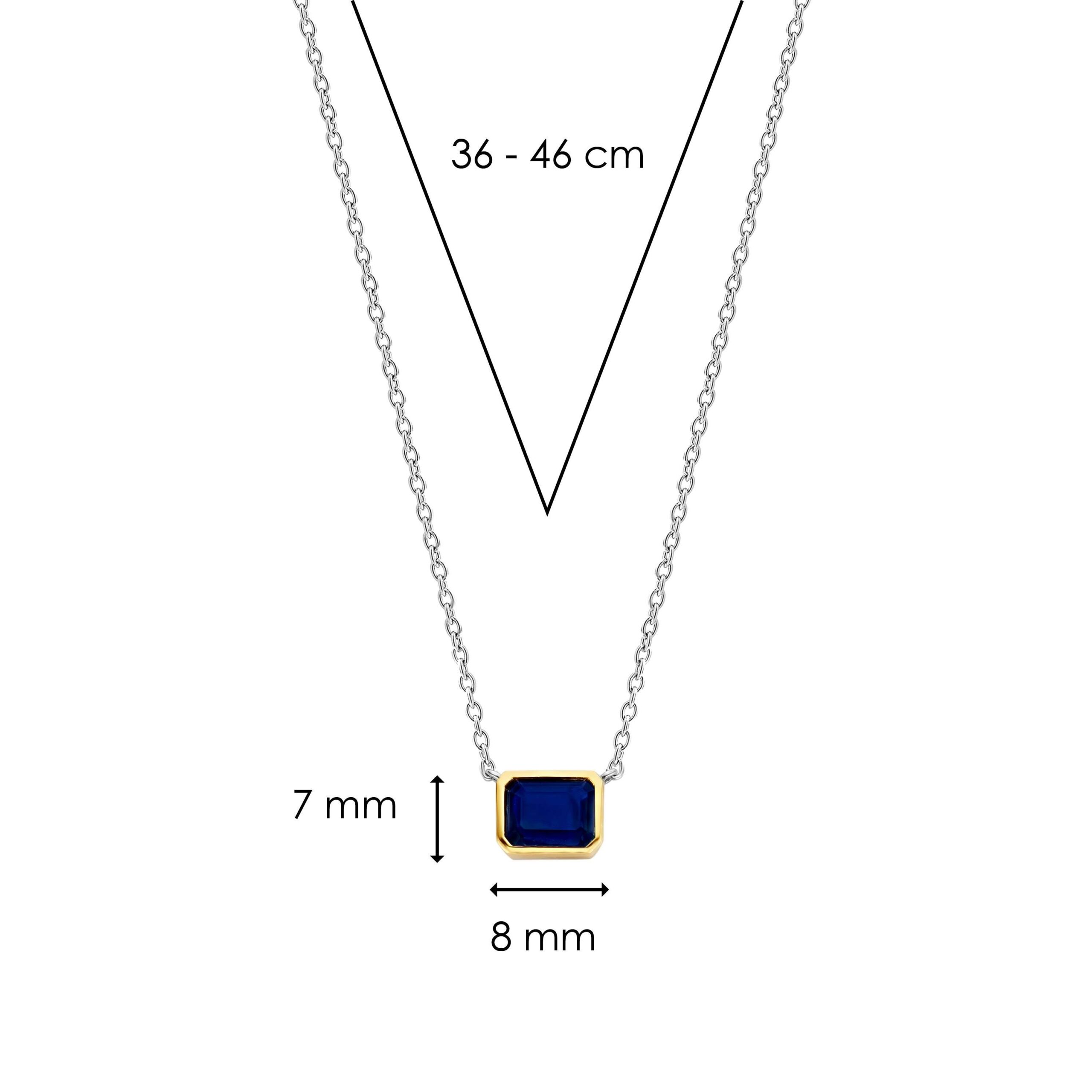 Tisento goud op zilveren donkerblauw 42cm - Afbeelding 4