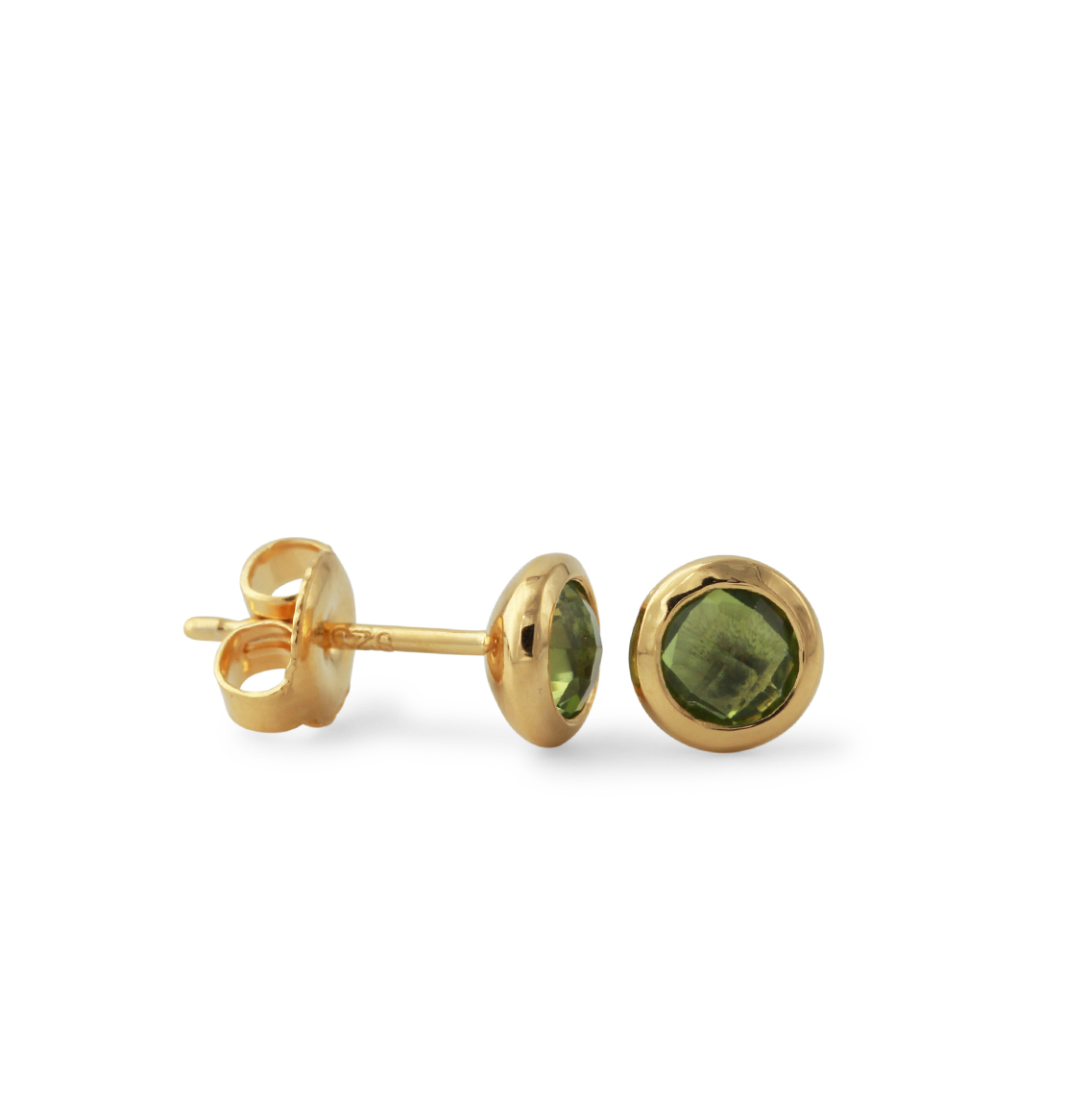 Campur goud op zilver oorknoppen Peridot