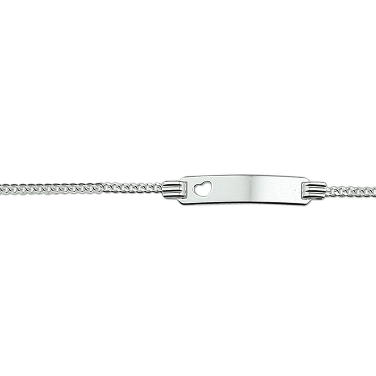 zilver plaatarmband hart Gourmette kind 9-11 cm